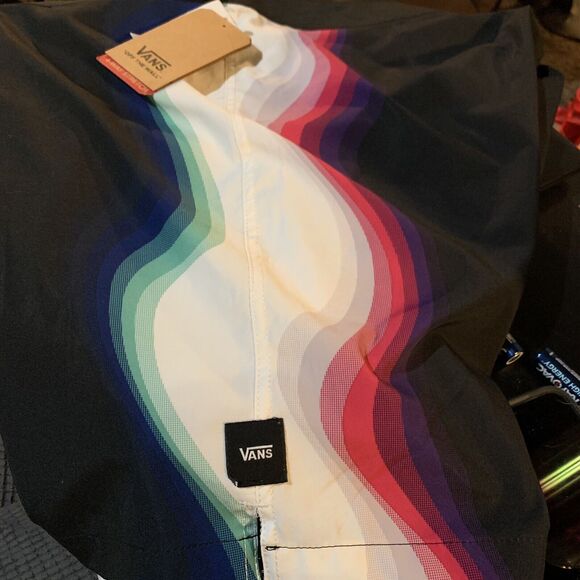 Men's Vans 18" Outseam 4 Way Stretch Color Wave Side Boardshorts Swim Size 38 - Picture 9 of 9